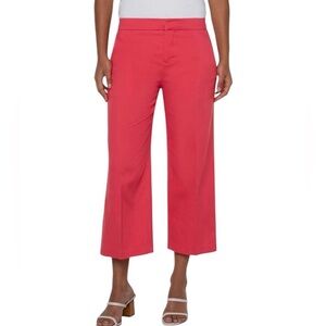 Liverpool  Cropped Wide Leg Trouser in watermelon 12/31